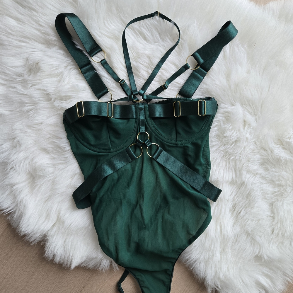 Strappy Green Bodysuit